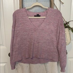 V-Neck Cropped Sweater